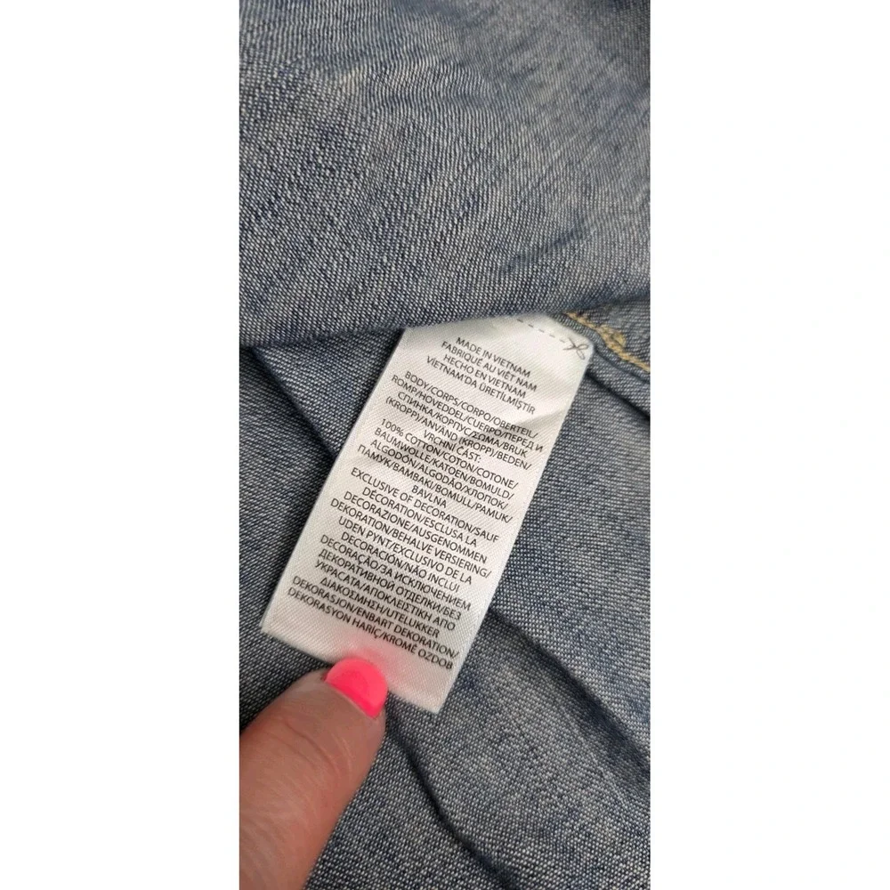 New Ralph Lauren Baby 9M Denim Long Sleeve Button Up Chambray Polo Dress Preppy